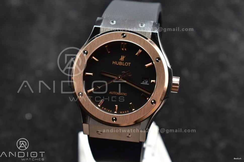 Best Dial Gummy Fusion Black 1:1 45mm RG Classic on Black HBF Strap A2892 Edition 0320